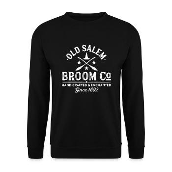 Happy Halloween! Old Salem Broom Co. Tee - Unisex Pullover - Schwarz - Vorne - Alina (178cm) & Michal (187cm)