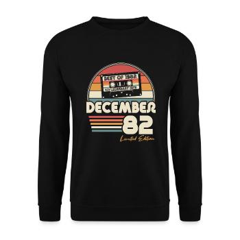Décembre 1982 Vintage Retro Anniversaire - Sweat-shirt Unisexe - noir - Devant - Alina (178cm) & Michal (187cm)