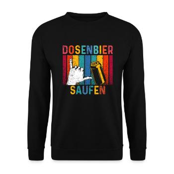Dosenbier saufen - Unisex Pullover - Schwarz - Vorne - Alina (178cm) & Michal (187cm)
