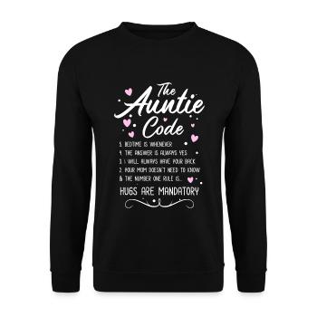 Le code de la tante ... les câlins sont obligatoires - Sweat-shirt Unisexe - noir - Devant - Alina (178cm) & Michal (187cm)