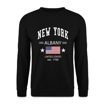 New York - Sweat-shirt Unisexe - noir - Devant - Alina (178cm) & Michal (187cm)