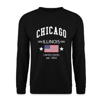 Chicago - Unisex Sweatshirt - black - Front - Alina (178cm) & Michal (187cm)