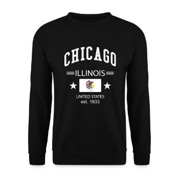 Chicago - Unisex Sweatshirt - black - Front - Alina (178cm) & Michal (187cm)