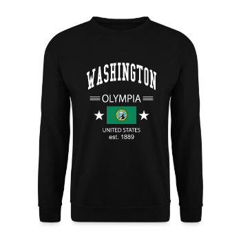 Washington - Unisex Pullover - Schwarz - Vorne - Alina (178cm) & Michal (187cm)