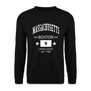 Massachusetts - Unisex Pullover - Schwarz - Vorne - Alina (178cm) & Michal (187cm)