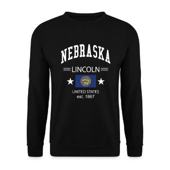 Nebraska - Sweat-shirt Unisexe - noir - Devant - Alina (178cm) & Michal (187cm)