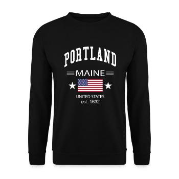 Portland - Unisex Pullover - Schwarz - Vorne - Alina (178cm) & Michal (187cm)