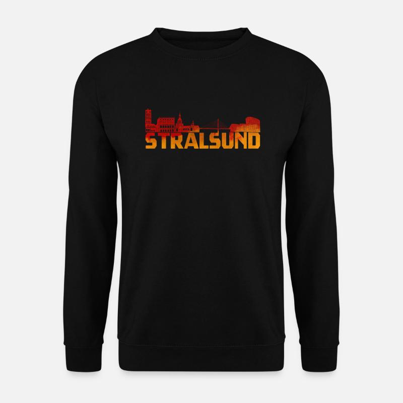 Hansestadt Stralsund Silhouette Skyline Ozeaneum B - Unisex Pullover - Schwarz
