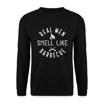 Echte Männer riechen wie Barbecue - Unisex Pullover - Schwarz - Vorne - Alina (178cm) & Michal (187cm)