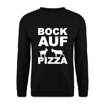 Bock auf Pizza - Unisex Pullover - Schwarz - Vorne - Alina (178cm) & Michal (187cm)