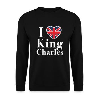 Ich liebe König Charles - Unisex Pullover - Schwarz - Vorne - Alina (178cm) & Michal (187cm)