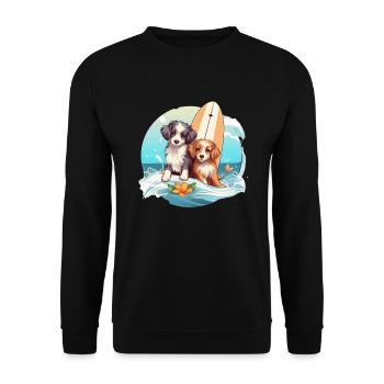 Deux chiens de surf - Sweat-shirt Unisexe - noir - Devant - Alina (178cm) & Michal (187cm)