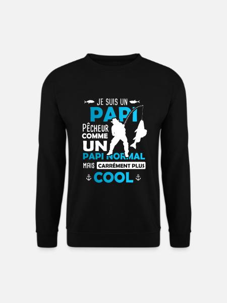 Papi Pêcheur / Cadeau Pêche / Grand-Père - Sweat-shirt Unisexe - noir