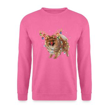 Noël Poméranien Lover Noël Chien Cadeau - Sweat-shirt Unisexe - rose - Devant