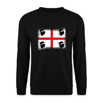 Sardinien Flagge Sardische Fahne Sardegna Fahne - Unisex Pullover - Schwarz - Vorne - Alina (178cm) & Michal (187cm)