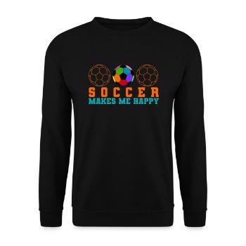 Soccer makes me happy - Unisex Sweatshirt - black - Front - Alina (178cm) & Michal (187cm)