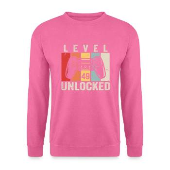 Level 49 Unlocked 49 Jahre Geburtstag Geschenk - Unisex Pullover - Pink - Vorne