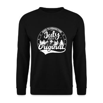 2003 Juillet Born Gift Original 2003 Juillet - Sweat-shirt Unisexe - noir - Devant - Alina (178cm) & Michal (187cm)