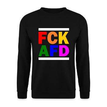 Fck afd - Unisex Pullover - Schwarz - Vorne - Alina (178cm) & Michal (187cm)