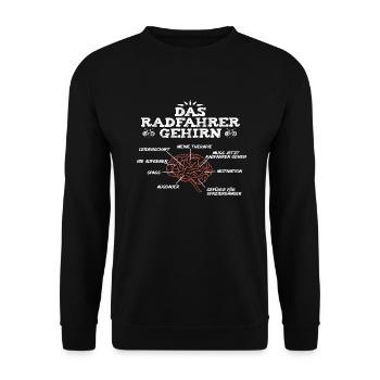 Fahrradfaherer gehirn - Unisex Pullover - Schwarz - Vorne - Alina (178cm) & Michal (187cm)