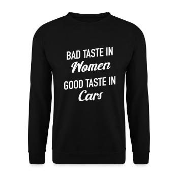 Autofan Autoliebhaber Autofahrer Autoverkäufer KFZ - Unisex Pullover - Schwarz - Vorne - Alina (178cm) & Michal (187cm)