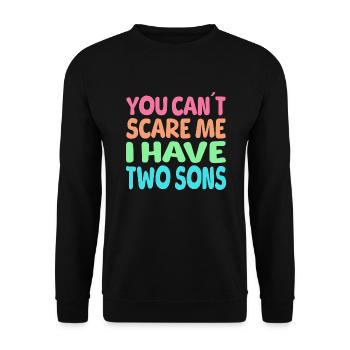 Ich habe zwei Söhne Fun - Unisex Pullover - Schwarz - Vorne - Alina (178cm) & Michal (187cm)