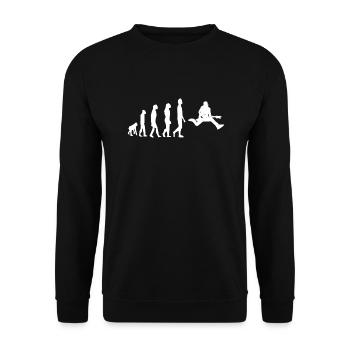 Gitarrist Evolution Guitar player Gitarre Rock - Unisex Pullover - Schwarz - Vorne - Alina (178cm) & Michal (187cm)