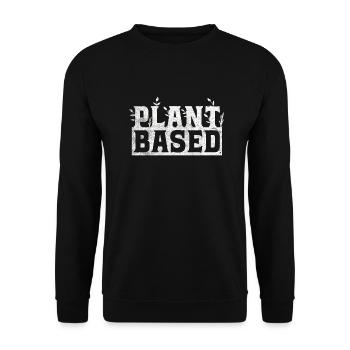 Plant Based Vegan Veganismus Gesund Pflanzen - Unisex Pullover - Schwarz - Vorne - Alina (178cm) & Michal (187cm)