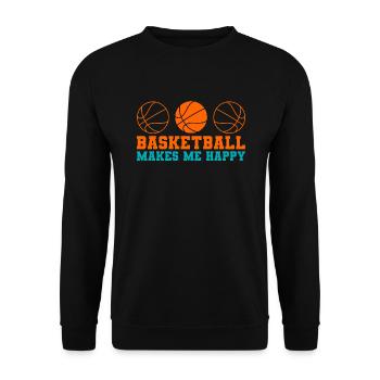 Basketball makes me Happy - Unisex Sweatshirt - black - Front - Alina (178cm) & Michal (187cm)