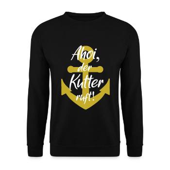Ahoi der kutter ruft - Unisex Pullover - Schwarz - Vorne - Alina (178cm) & Michal (187cm)