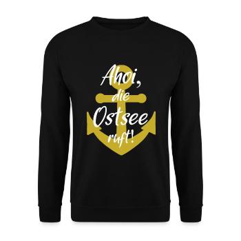 Ahoi die ostsee ruft - Unisex Pullover - Schwarz - Vorne - Alina (178cm) & Michal (187cm)