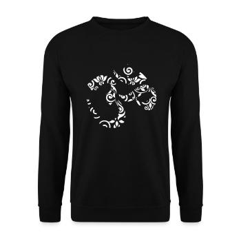 Om Ornament - Unisex Pullover - Schwarz - Vorne - Alina (178cm) & Michal (187cm)