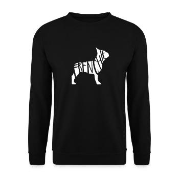 French Bulldog Frenchie - blanc - Sweat-shirt Unisexe - noir - Devant - Alina (178cm) & Michal (187cm)