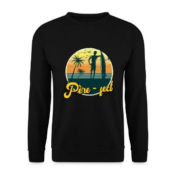 idée cadeau Papa pere fect surf - Sweat-shirt Unisexe - noir - Devant - Alina (178cm) & Michal (187cm)