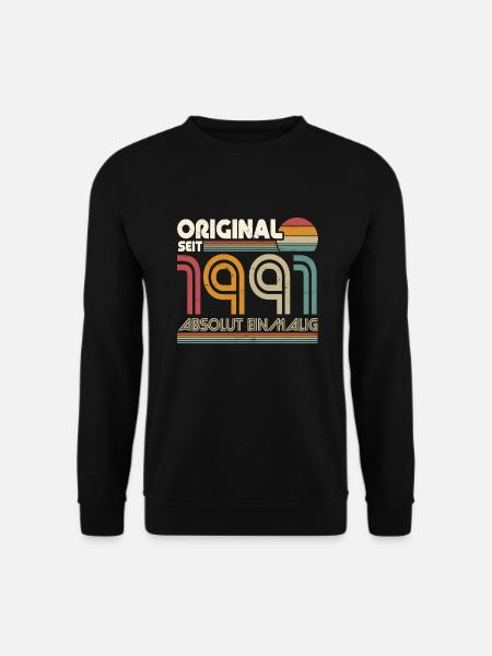 Original 1991 Jahrgang geboren Retro Geschenk - Unisex Pullover - Schwarz