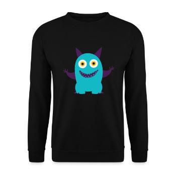 Dancing Blue Monster - Unisex Sweatshirt - black - Front - Alina (178cm) & Michal (187cm)