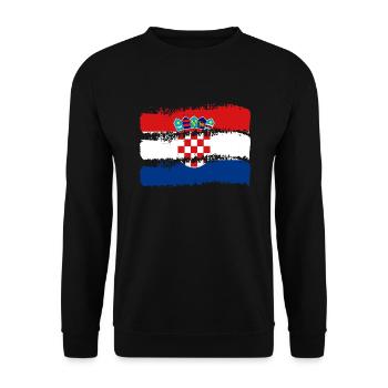 Drapeau de la Croatie Adriatique Zagreb Drapeau croate - Sweat-shirt Unisexe - noir - Devant - Alina (178cm) & Michal (187cm)