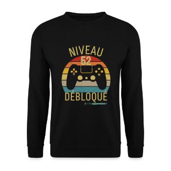 Niveau 52 Débloqué - Sweat-shirt Unisexe - noir - Devant - Alina (178cm) & Michal (187cm)