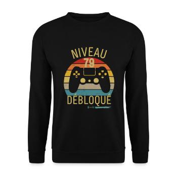 NIVEAU 79 DÉBLOQUÉ - Sweat-shirt Unisexe - noir - Devant - Alina (178cm) & Michal (187cm)
