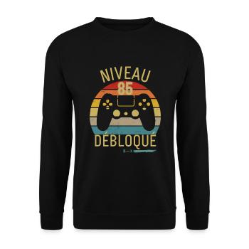 Niveau 85 Débloqué - Sweat-shirt Unisexe - noir - Devant - Alina (178cm) & Michal (187cm)