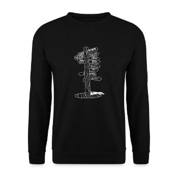 Reisen Urlaub Ausflug Camping - Unisex Pullover - Schwarz - Vorne - Alina (178cm) & Michal (187cm)