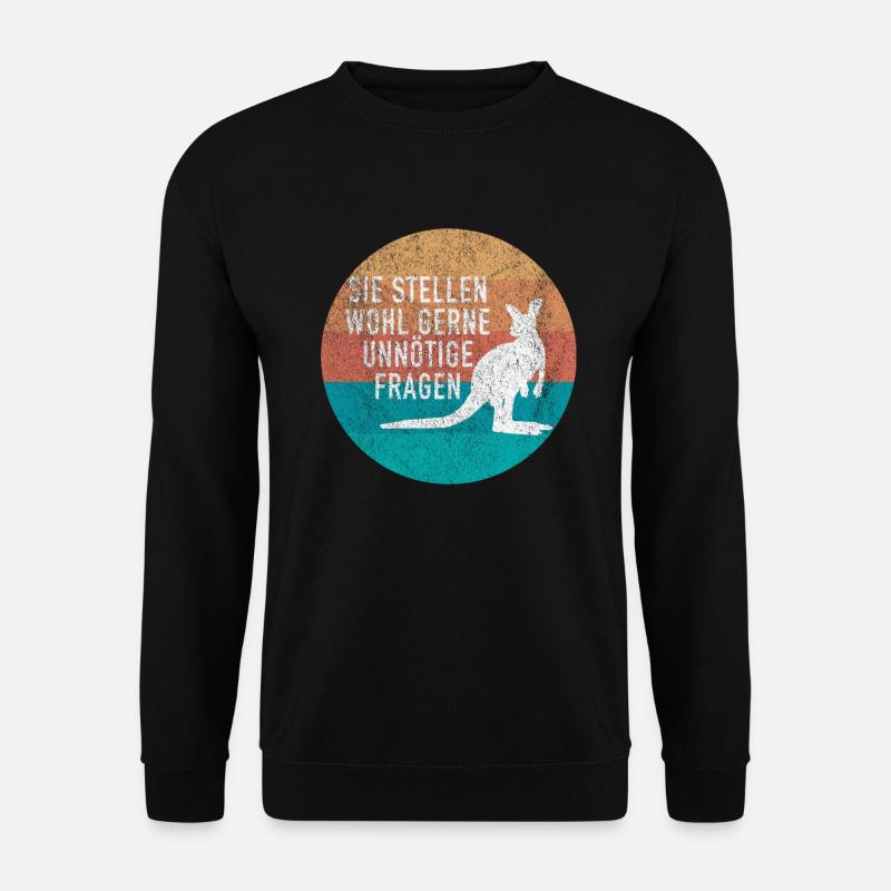 Känguru Witzige Sprüche Motiv - Unisex Pullover - Schwarz