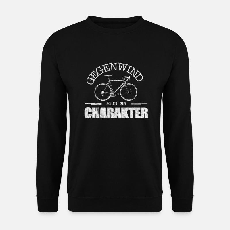 Gegenwind formt den Charakter Fahrrad Mountainbike - Unisex Pullover - Schwarz