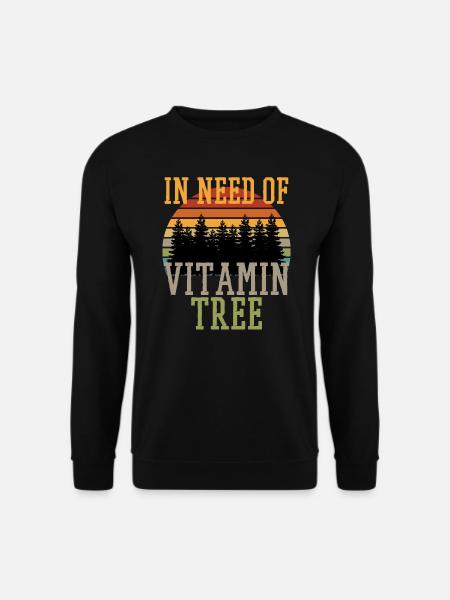 Waldbaden Waldliebe Spruch VITAMIN TREE Wald Bäume - Unisex Pullover - Schwarz