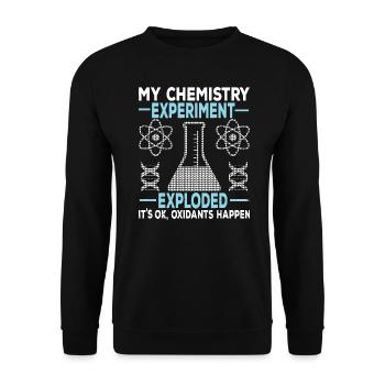 Chemie Chemikant Wissenschaftler Experiment - Unisex Pullover - Schwarz - Vorne - Alina (178cm) & Michal (187cm)