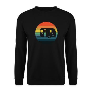 Camping Camping Camping Caravane Vintage - Sweat-shirt Unisexe - noir - Devant - Alina (178cm) & Michal (187cm)