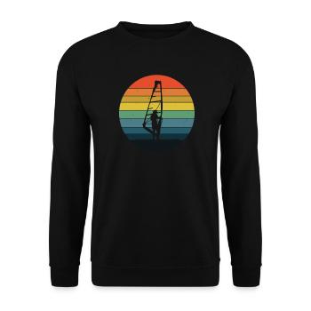 Windsurfen Vintage - Unisex Pullover - Schwarz - Vorne - Alina (178cm) & Michal (187cm)