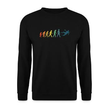 Handball Vintage Handballer Evolution - Sweat-shirt Unisexe - noir - Devant - Alina (178cm) & Michal (187cm)