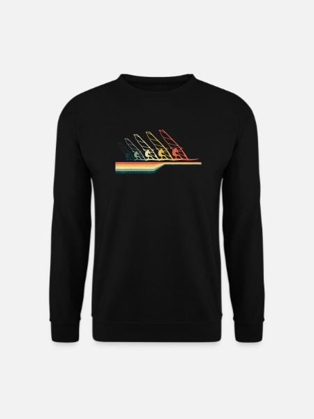 Windsurfen Wassersport Surfbrett Vintage - Unisex Pullover - Schwarz
