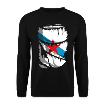 Independence flag of Galicia - Unisex Sweatshirt - black - Front - Alina (178cm) & Michal (187cm)